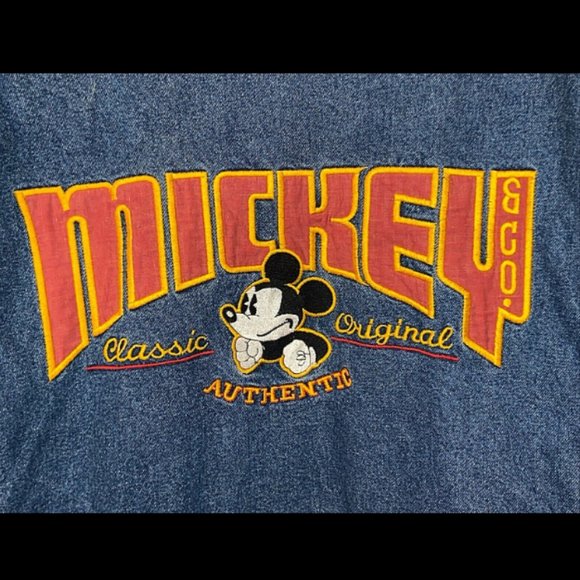 Disney Classic VIntage Mickey & Co Denim Jacket Authentic Size L Women's EUC - Picture 2 of 12